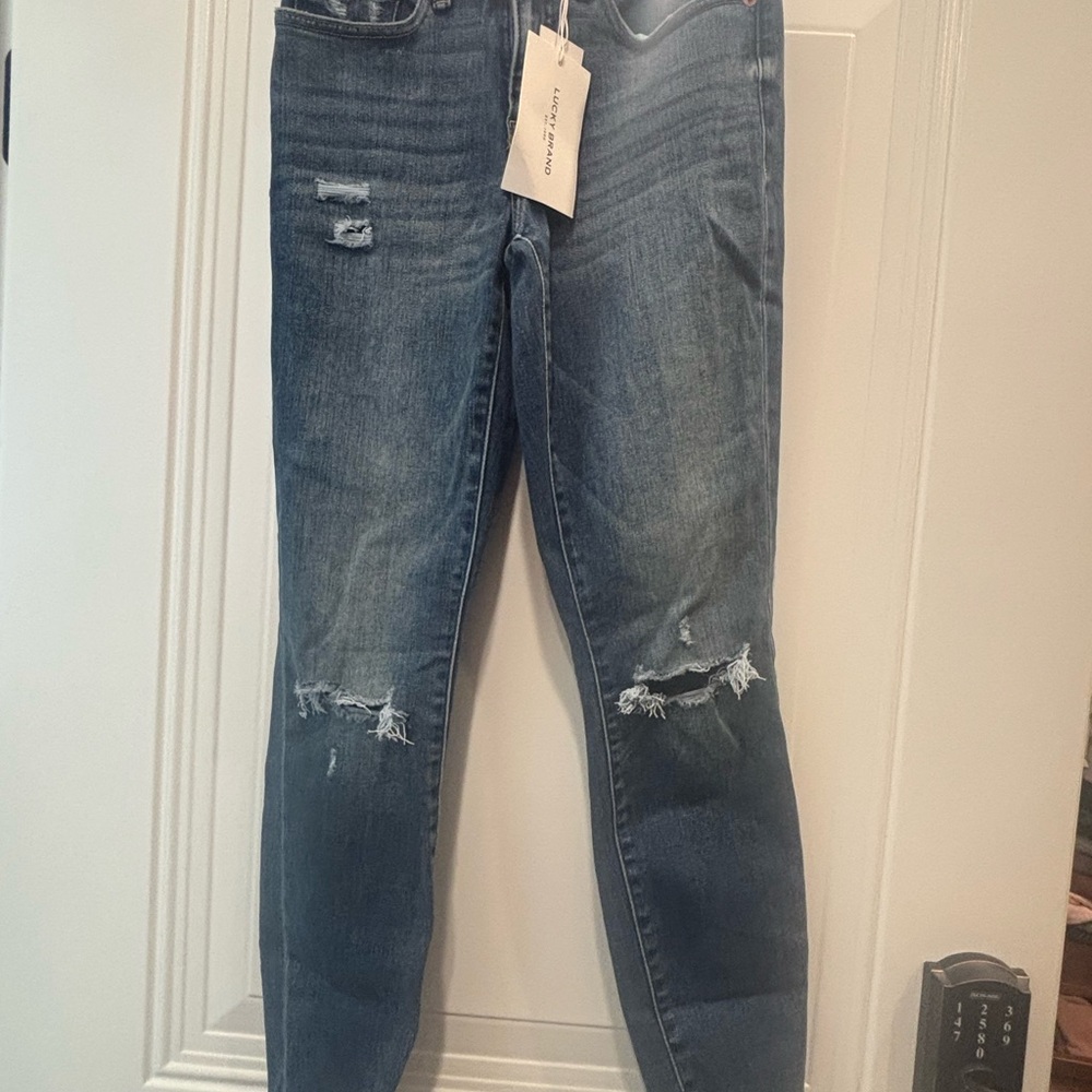Lucky Brand Blue Distressed Skinny Jeans